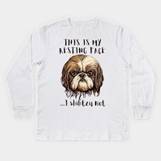 This Is My Resting Face Shihtzu Not Kids Long Sleeve T-Shirt